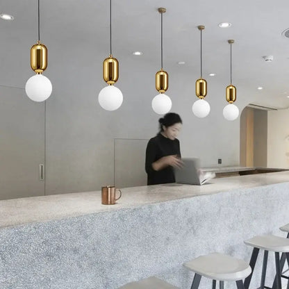 Modern gold ring pendant light with frosted glass features gold-finished pendant lights with white spherical shades for living room decorbites gold ring light fixture