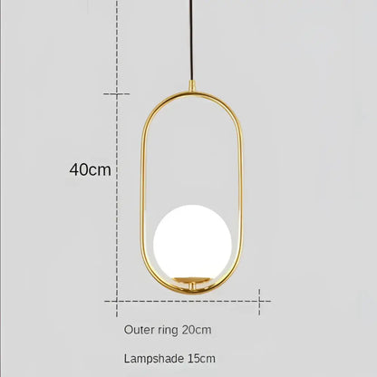 Modern gold ring pendant light with frosted glass lampshade featuring a sleek oval design by decorbites gold ring