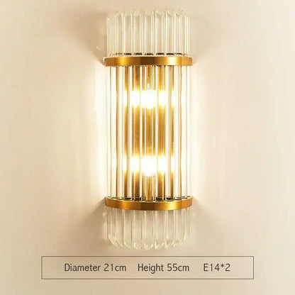 Modern gold wall lamp with vertical crystal rods and sleek design for decorbites crystal wall lamp bedroom sconce