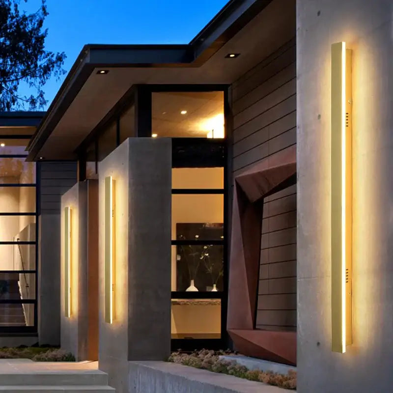 Modern gold slim led wall lamp with waterproof linear design for outdoor decorbites led wall sconce lighting
