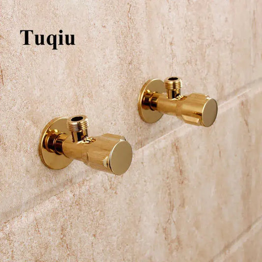Modern gold solid brass triangle valve wall-mounted shower valve fixture with sleek design by decorbites gold solid
