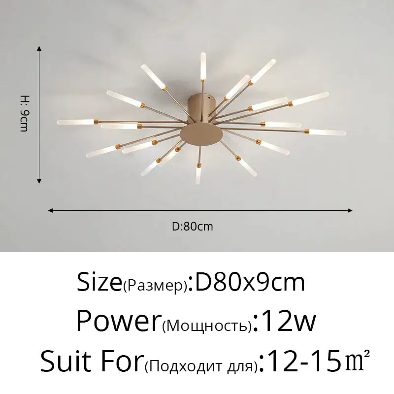 Modern gold sunburst acrylic led ceiling light with a bronze base and frosted white shades for bedroom decorbites acrylic led ceiling
