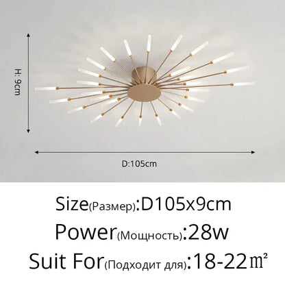 Modern gold sunburst acrylic led ceiling light with frosted glass rods for bedroom decorbites acrylic led ceiling lights