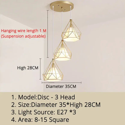 Modern gold triangle pendant lights featuring gold-toned geometric pendant lights with three diamond-shaped shades for dining room decorbites gold triangle fixture