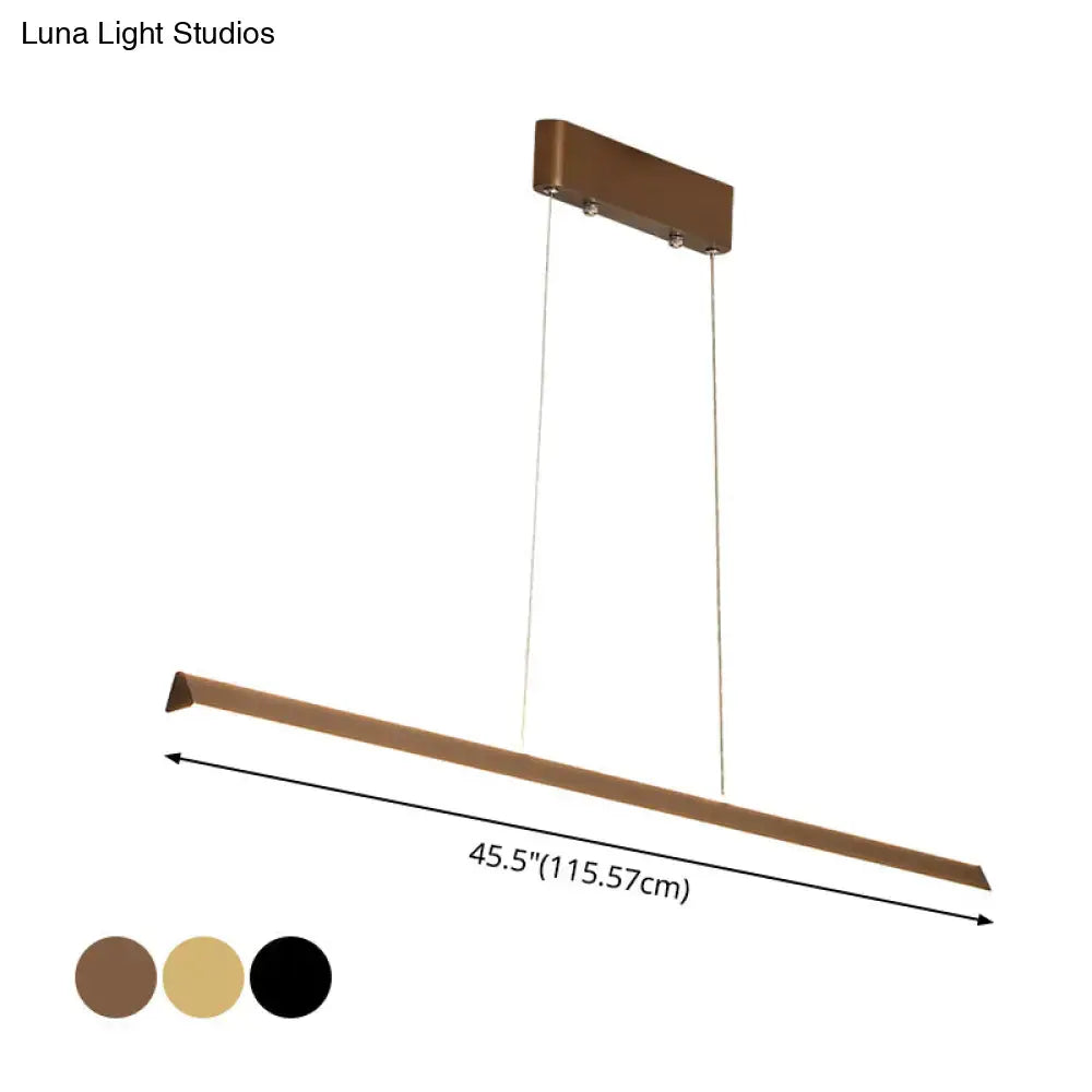 Modern bronze-finished aluminum triangular prism pendant lamp with sleek design in three colors for dining room lighting