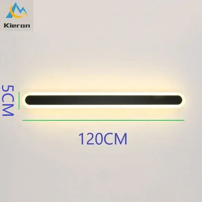 Modern minimalist led strip wall light with sleek black and white design 120cm long for bedroom decorbites led strip