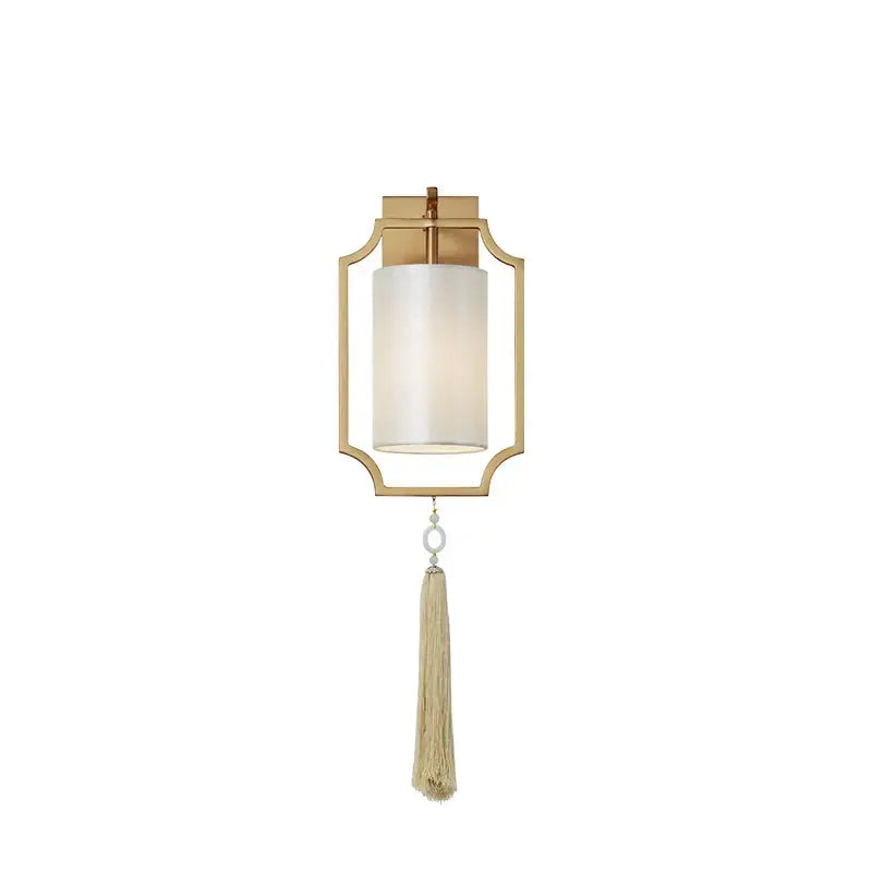Modern gold wall lights with frosted glass cylinder and beige tassel decorbites copper wall lights for living room decor