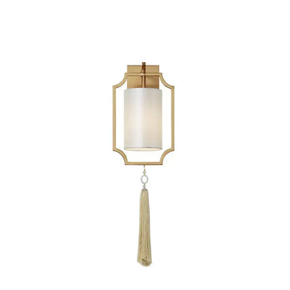 Modern gold wall lights with frosted glass cylinder and beige tassel decorbites copper wall lights for living room decor