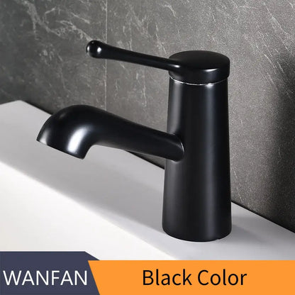 Black matte-finish single-handle bathroom faucet with sleek modern design for decorbites gold waterfall basin use