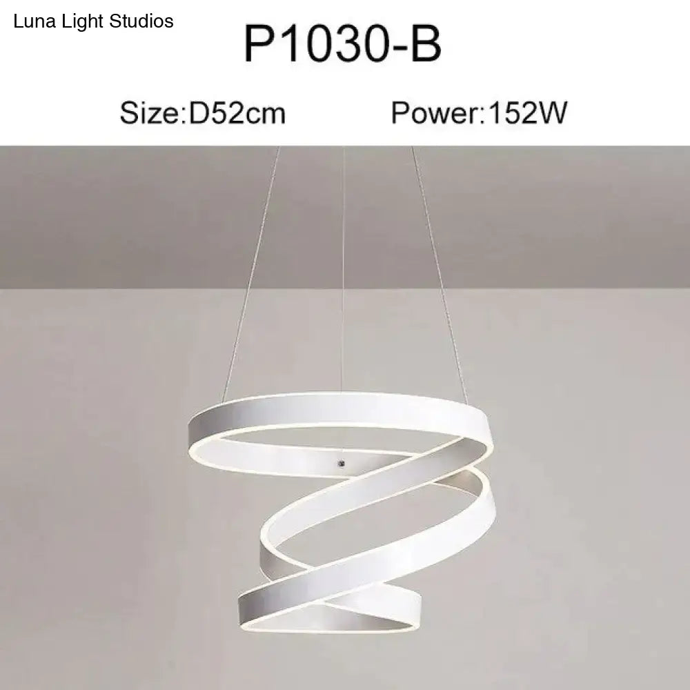 White spiral pendant light with sleek modern design and minimalist finish modern led pendant for dining room