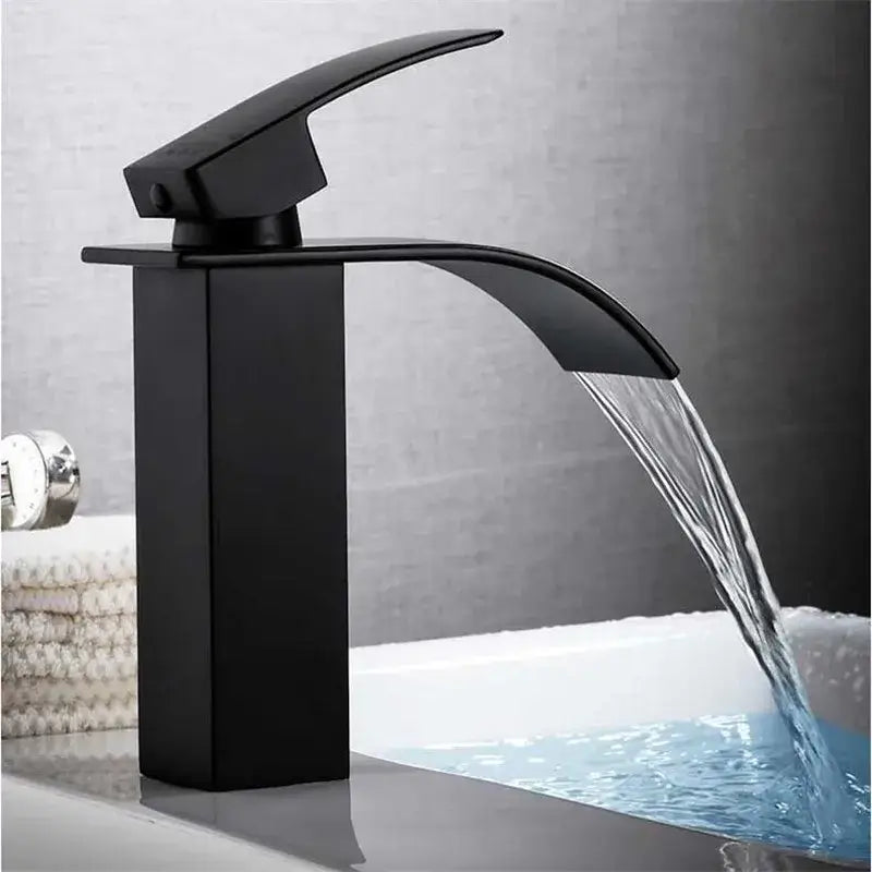 Black matte-finish basin faucet with sleek modern design for decorbites gold white waterfall bathroom sink tap
