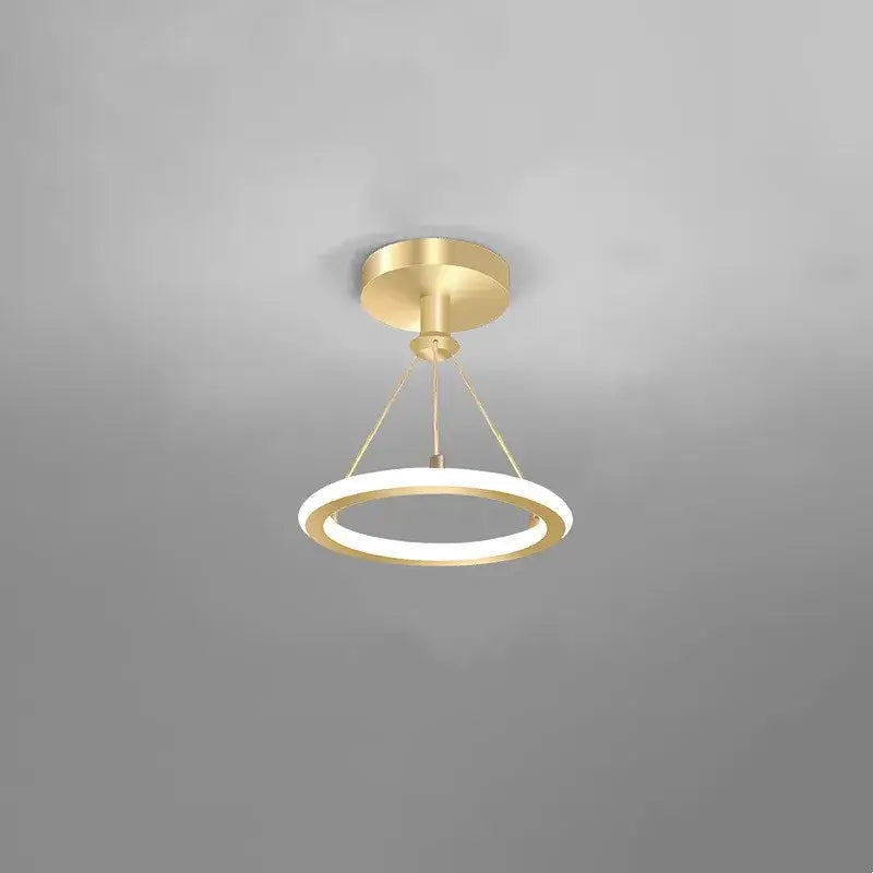 Modern golden aluminum ceiling lights with five ring design featuring sleek circular illuminated band for living room decorbites golden aluminum ceiling