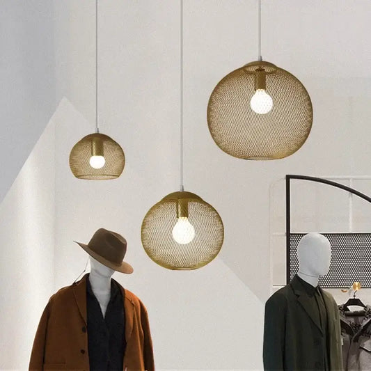 Modern golden birdcage led pendant light featuring gold-toned spherical woven mesh design for kitchen decorbites golden birdcage
