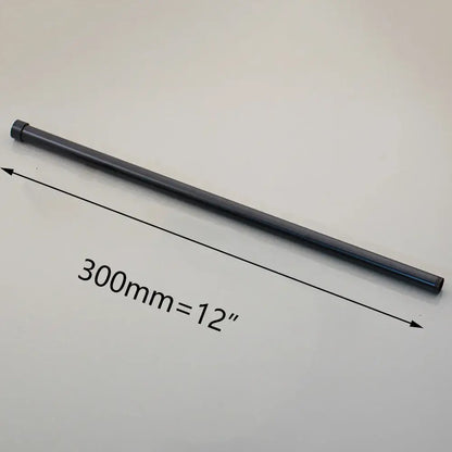 Modern golden black stainless steel shower arm extension rod with sleek matte black cylindrical design and smooth finish