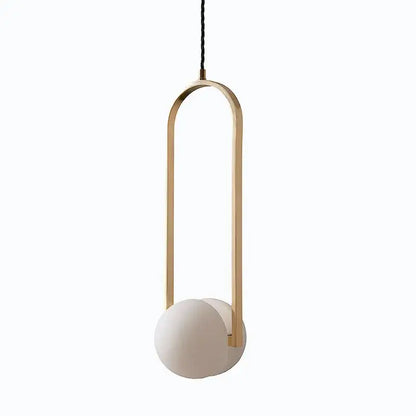 Minimalist pendant lights with a sleek gold-toned metal frame and two matte white glass spheres for dining room decorbites golden chandelier led