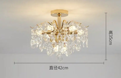 Modern golden crystal led chandelier featuring gold-toned frame and cascading clear crystal droplets for living room decorbites crystal led lighting