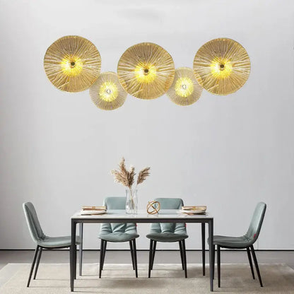 Modern golden crystal wall lamp set of 4 with radial fan design for living room decorbites crystal wall lamp