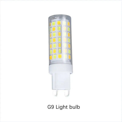 Clear glass g9 led light bulb with white base and yellow leds for modern golden decorbites crystal dendritic chandelier