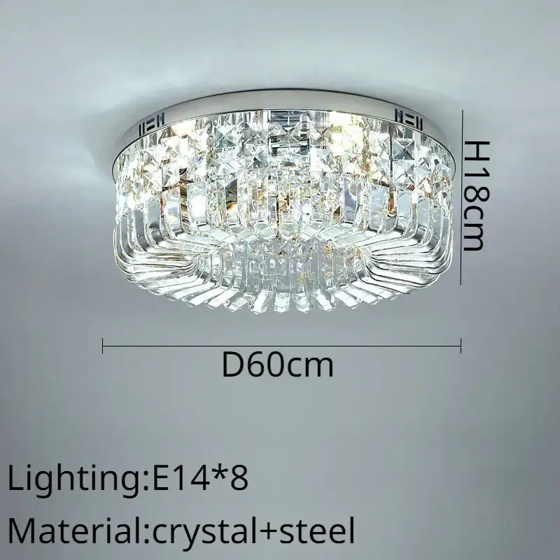 Modern golden decorbites crystal ring ceiling lamp with chrome steel frame and clear crystal ring led prisms for elegant lighting