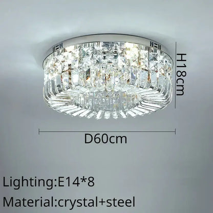 Modern golden decorbites crystal ring ceiling lamp with chrome steel frame and clear crystal ring led prisms for elegant lighting