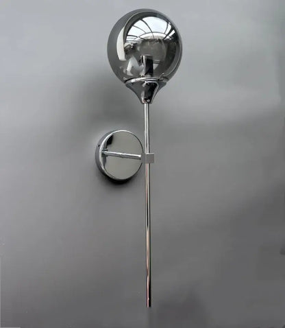 Modern golden glass ball wall lamp with chrome-finished spherical sconce for bedroom decorbites golden glass design