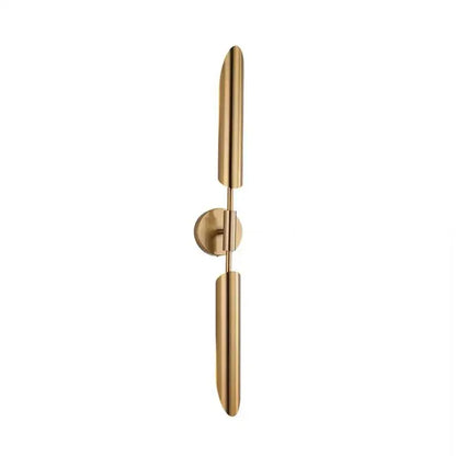 Modern golden inclined tube wall light with gold-finished sleek cylindrical arms for stylish living room decorbites golden inclined