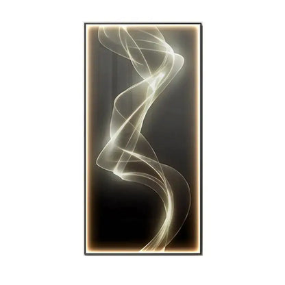 Modern golden led wall lights featuring glowing white swirling lines on a dark background for living room decorbites led wall decor
