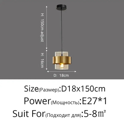 Modern golden pendant lights featuring a clear glass shade encased in a warm gold-toned metal ring for bedroom decorbites pendant lights
