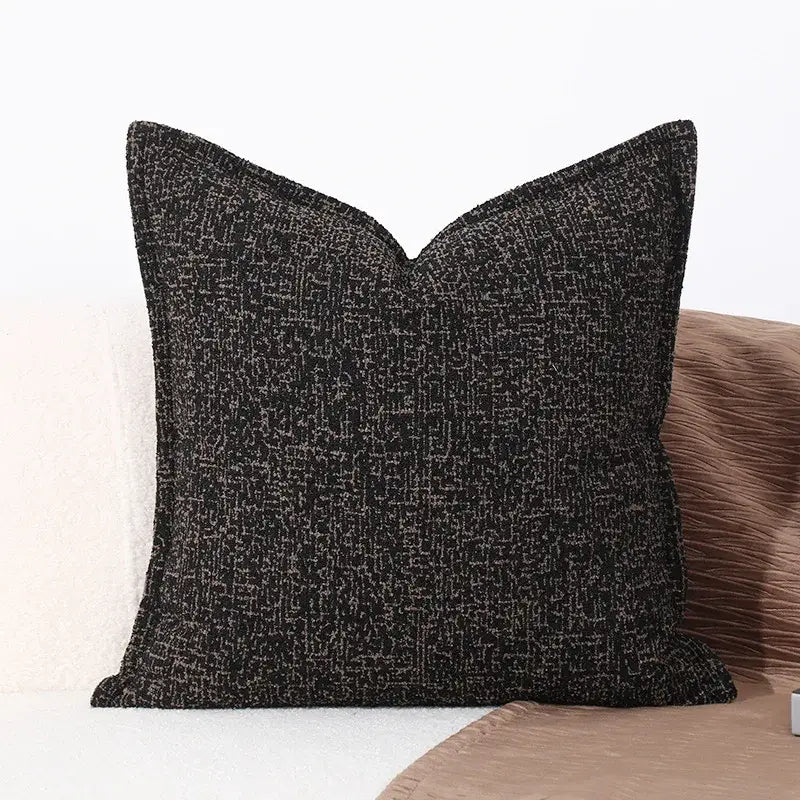 Black textured throw pillow with subtle gray woven pattern modern cushion cover for decorbites black white sofa decor