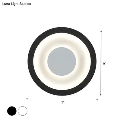 Modern gray and black led circle sconce wall mounted lamp with circular ceiling light design for living room use