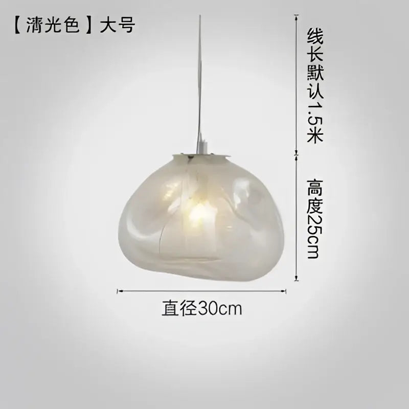Modern gray cloud glass pendant light with clear textured bubble design and silver metal fixture for living room decorbites cloud glass pendant lights
