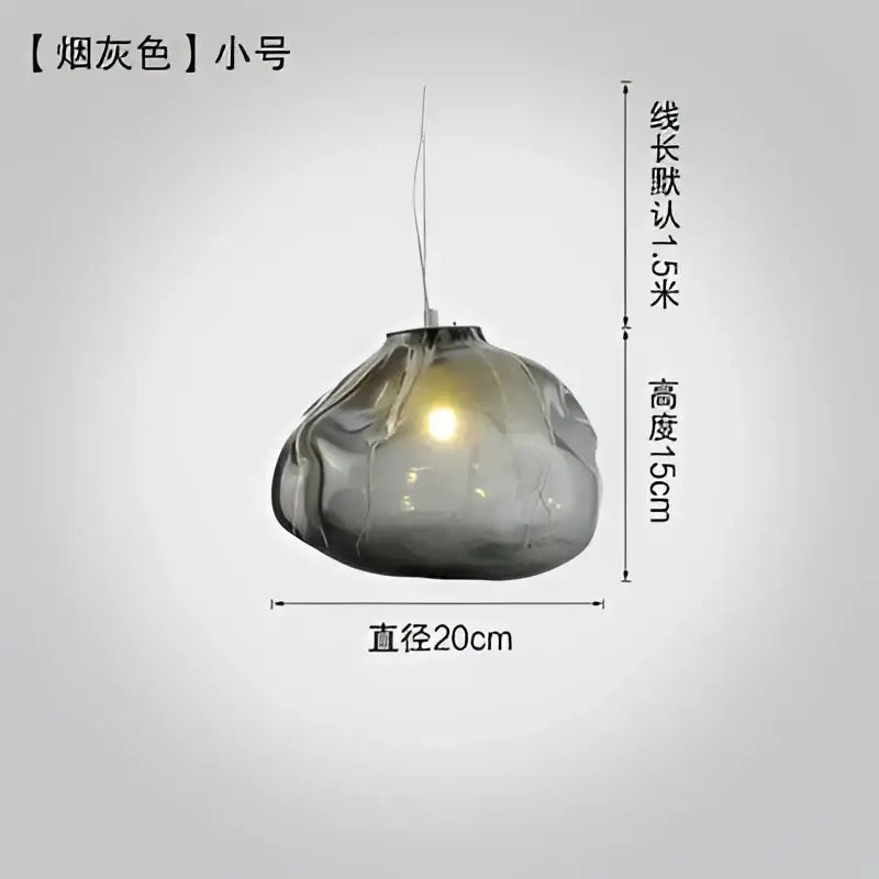 Modern gray cloud glass pendant light with smoky textured hand-blown glass and warm internal glow for living room decorbites cloud glass pendant lights