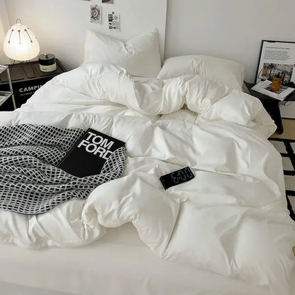 Modern gray comforter cover set featuring a white plush quilted comforter cover with soft texture and subtle sheen