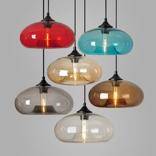 Modern Gray Glass Pendant Light