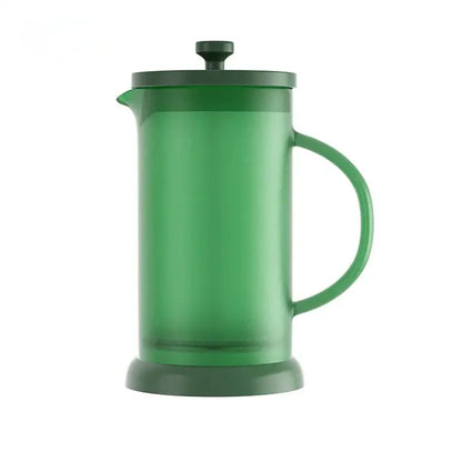 Modern green glass french press coffee maker with dark green lid and handle by decorbites for stylish kitchen use