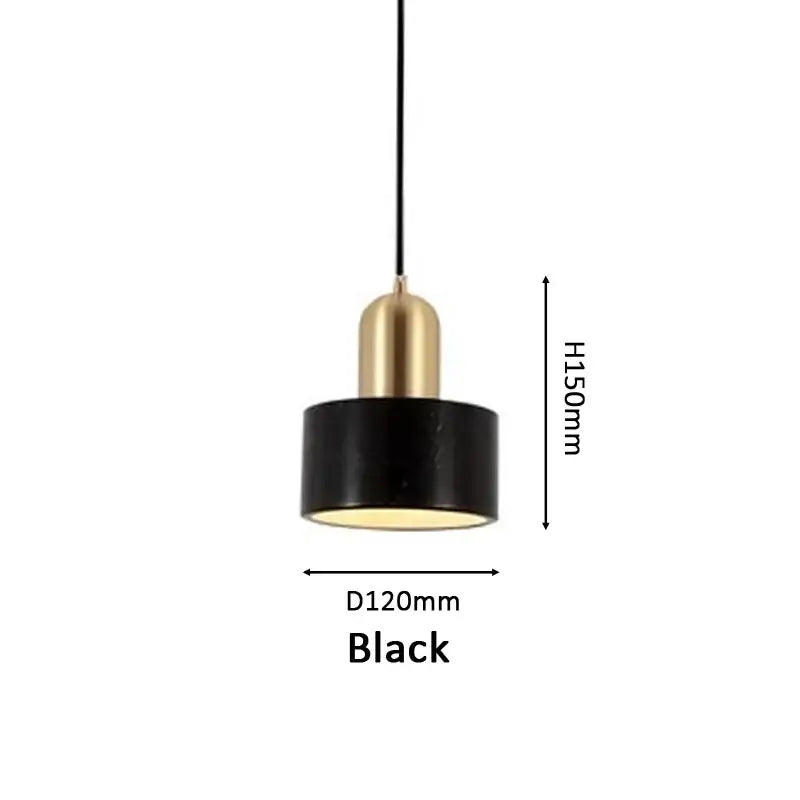 Modern green marble pendant light with black cylindrical shade and gold metallic top for dining room decorbites green marble