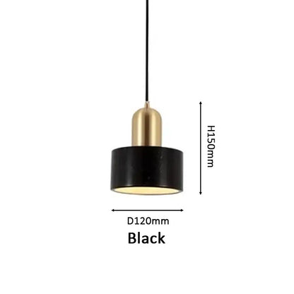 Modern green marble pendant light with black cylindrical shade and gold metallic top for dining room decorbites green marble