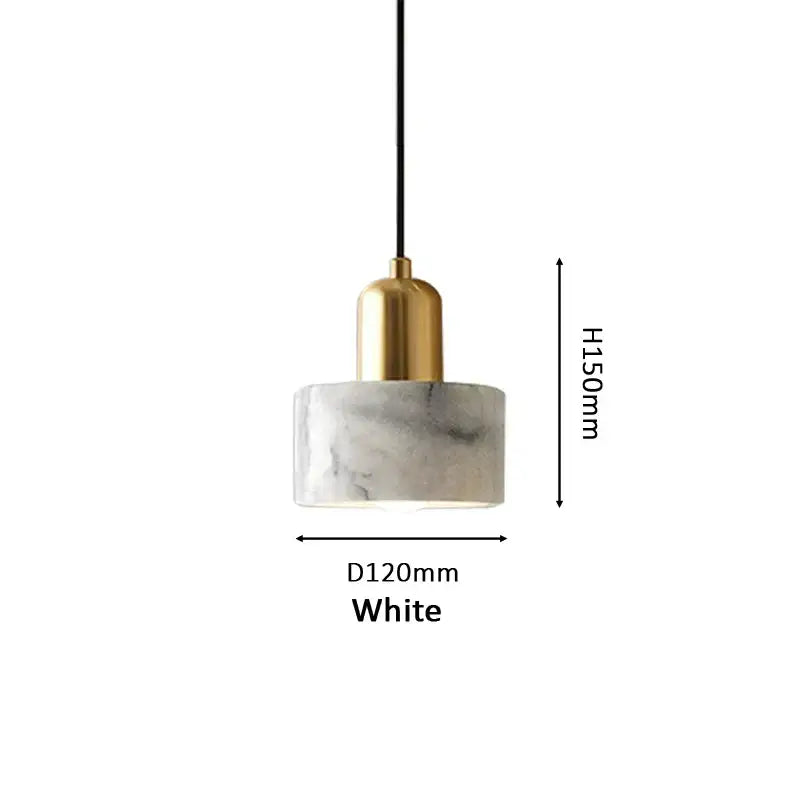 Modern green marble pendant light for dining room with white marble shade and gold-toned metal decorbites green marble fixture