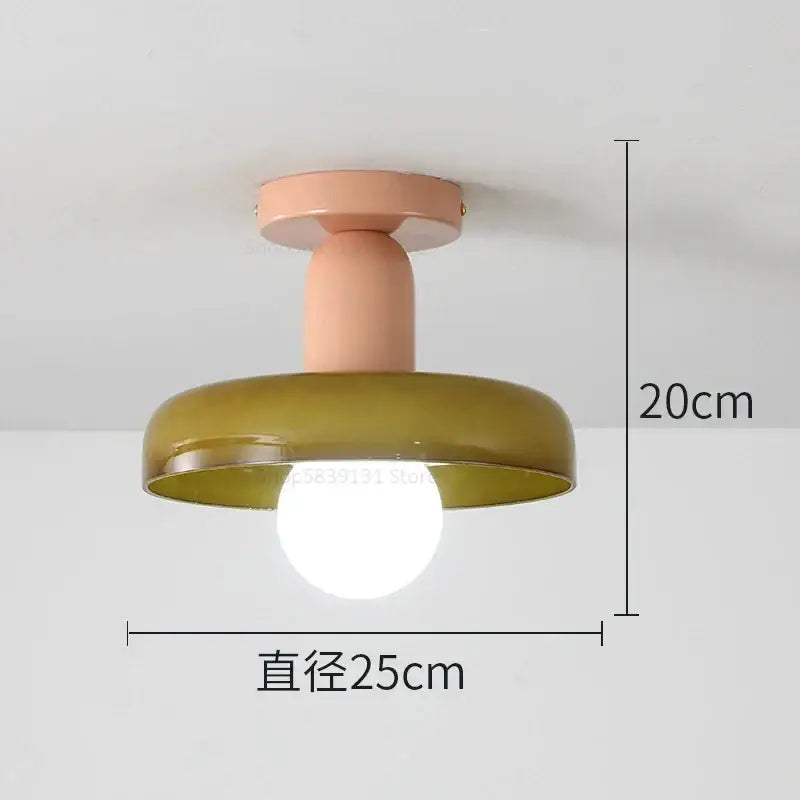 Modern pastel pink and olive green colorful glass pendant lights with sleek minimalist design for dining room decorbites colorful glass