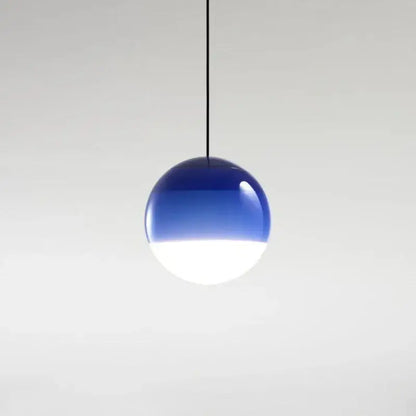 Modern green and white glass ball led pendant features a sleek blue to white gradient decorbites glass ball for dining room lighting