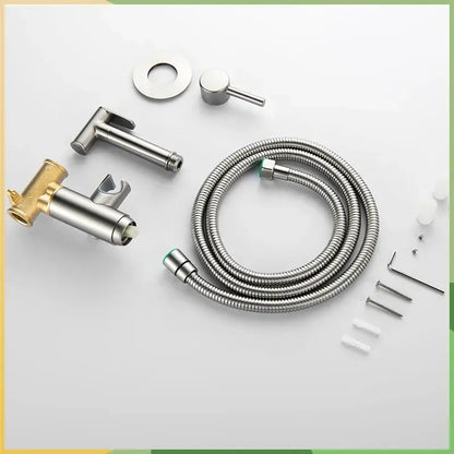 Modern grey brass bidet spray kit with stainless steel and brass flexible hose for bathroom hot cold mixer valve decorbites brass bidet