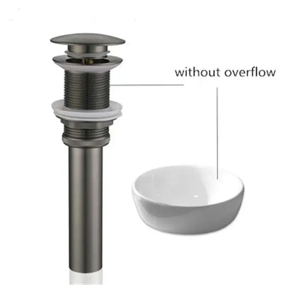 Matte black metal sink drain with threaded body for modern gun gray waterfall basin faucet by decorbites