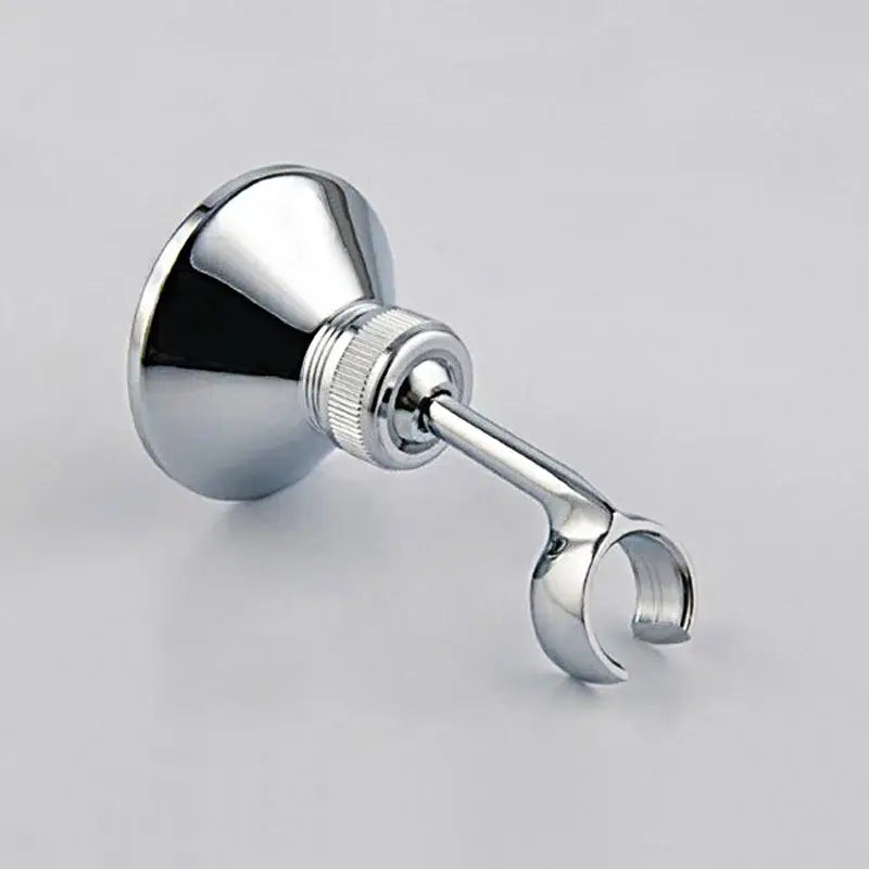 Modern chrome finished metal decorbites handshower bracket wall mounted holder with flared base and adjustable clamping ring