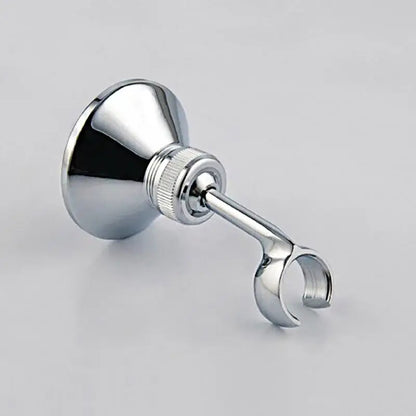 Modern chrome finished metal decorbites handshower bracket wall mounted holder with flared base and adjustable clamping ring