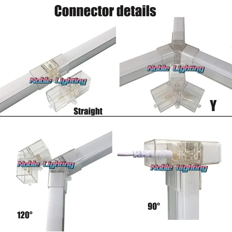 Clear plastic connector pieces for decorbites hexagon honeycomb led garage ceiling light including straight and angled joints