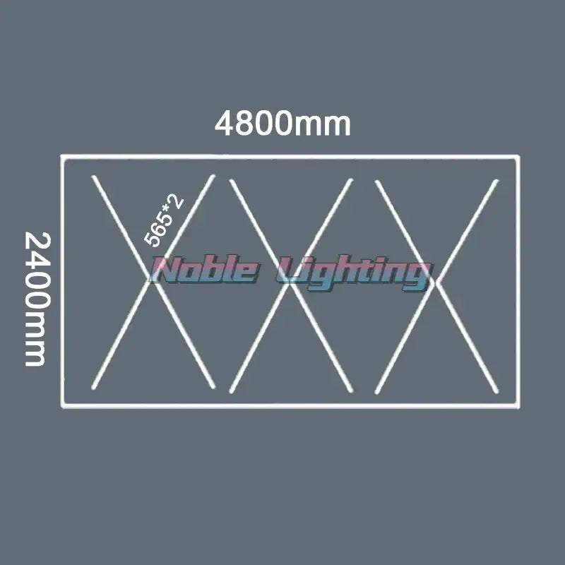 Minimalist white line diagram on gray background showing dimensions of decorbites hexagon honeycomb led garage light