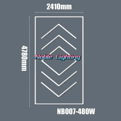 Modern hexagon honeycomb led garage ceiling light in white with geometric concentric arrow design by noble lighting nb007-480w decorbites hexagon honeycomb