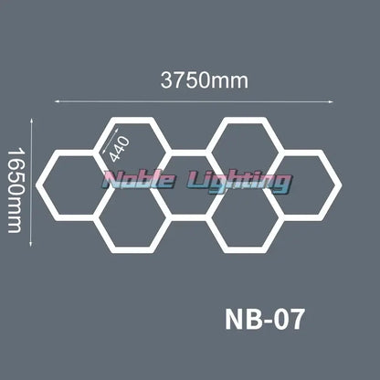 White hexagonal led ceiling light fixture nb-07 by noble lighting with modern geometric design for garage decorbites hexagon led