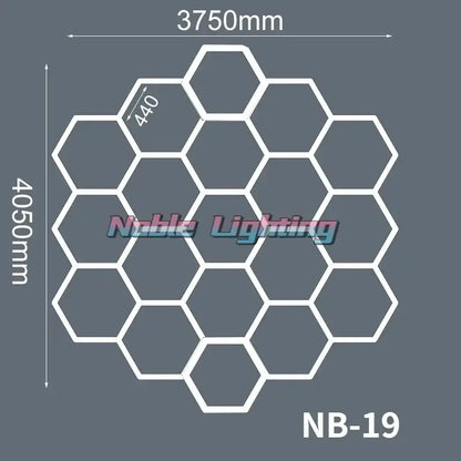Modern white and gray hexagon led ceiling light nb-19 by noble lighting for garage decorbites hexagon led fixture