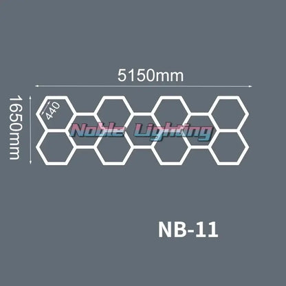Modern white and gray noble lighting nb-11 hexagon led ceiling light panel set for garage decorbites hexagon led fixture